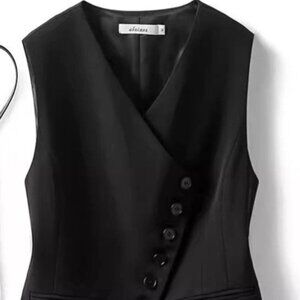 Women Solid Color Irregular Waist Slim Fit Suit Vest